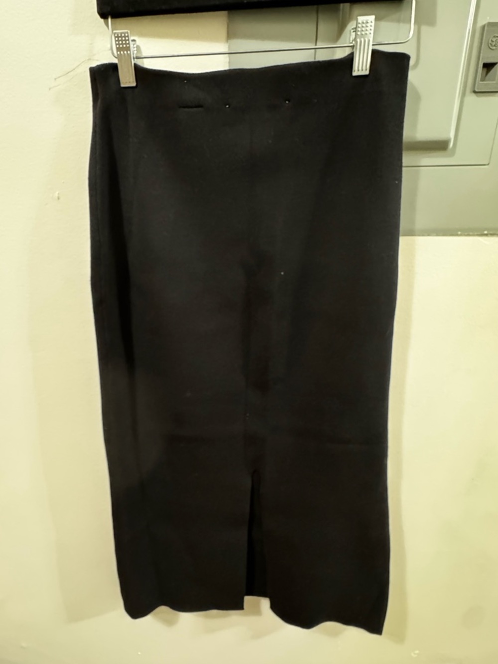 Zara Black Midi Pencil Skirt with Slit